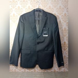 DKNY Mens Blazer Grey Wool 42R “This jacket is new, but it has two small holes a